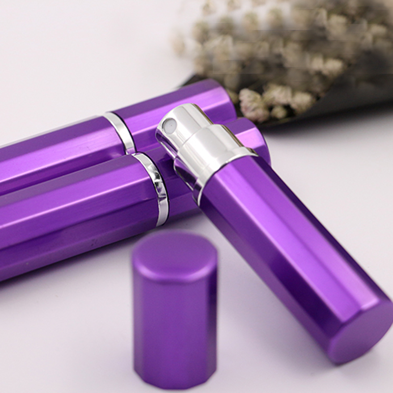 

5ml purple Refillable Portable Mini perfume bottle &Traveler Aluminum Spray Atomizer Empty Parfum bottle