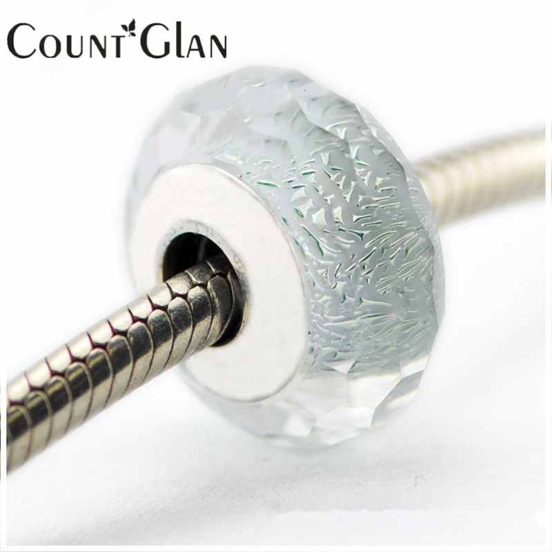 Fits Pandora Bracelets Frosty Mint Shimmer Silver Murano Beads 2016 Summer 100% 925 Sterling Silver Charms DIY Jewelry-image-396362007