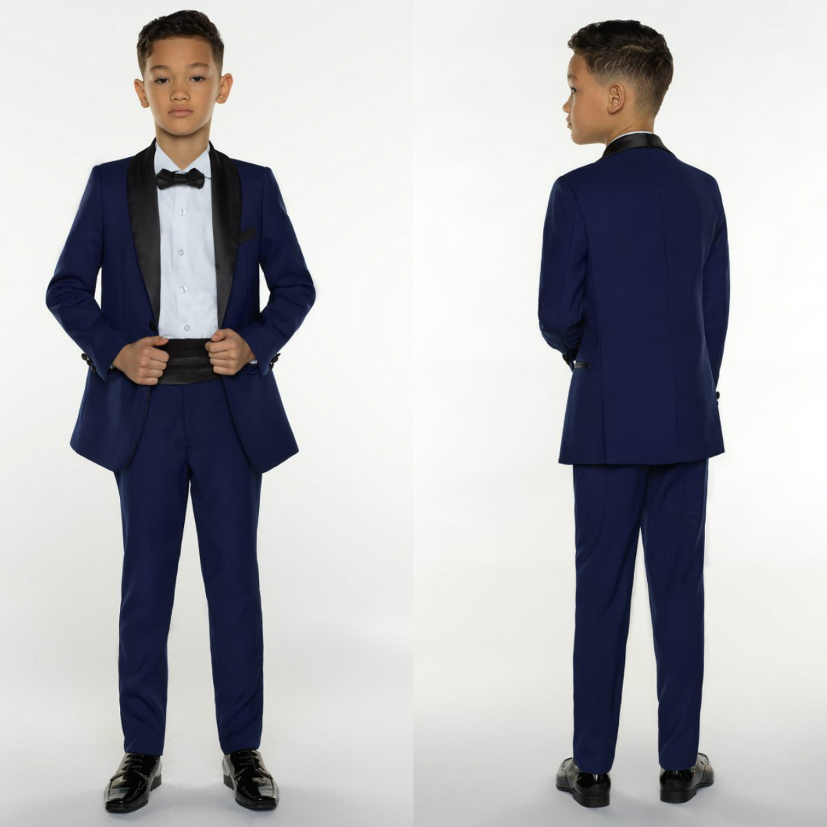 

Boys Tuxedo Boys Dinner Boys Formal Suits Tuxedo for Kids Tuxedo Formal Occasion Blue and Black Suits For Little Men (Jacket+Pants+Vest), Custom made from color chart