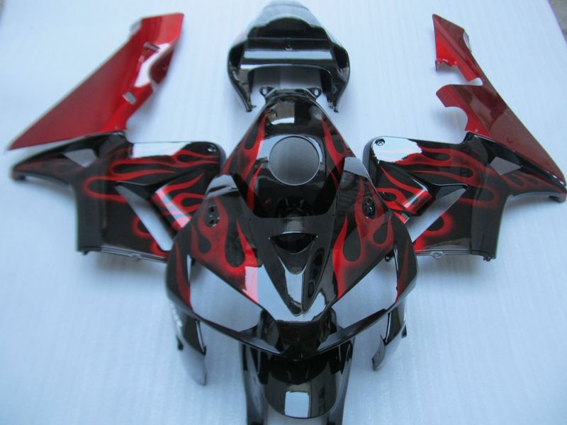 

Injection molding fairing kit for Honda CBR600RR 05 06 red flames black fairings set CBR600RR 2005 2006 OT03, Same as picture