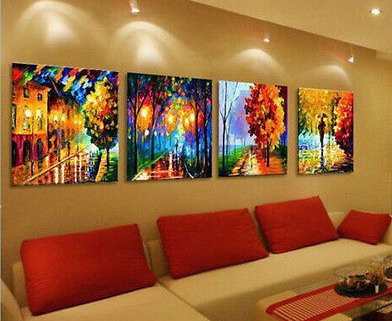 

Whole cheap Abstract 100% hand-painted// Art Oil Painting Wall Decor canvas 4pc/set2275150