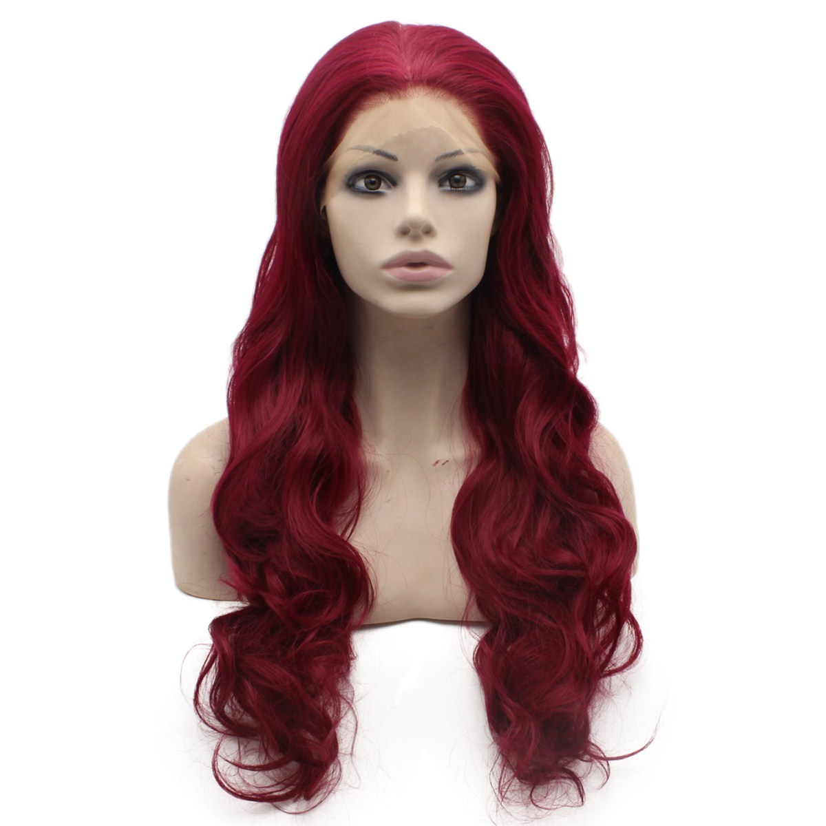 

Long Wavy Red Natural Lace Front Synthetic Wig Heat Resistant