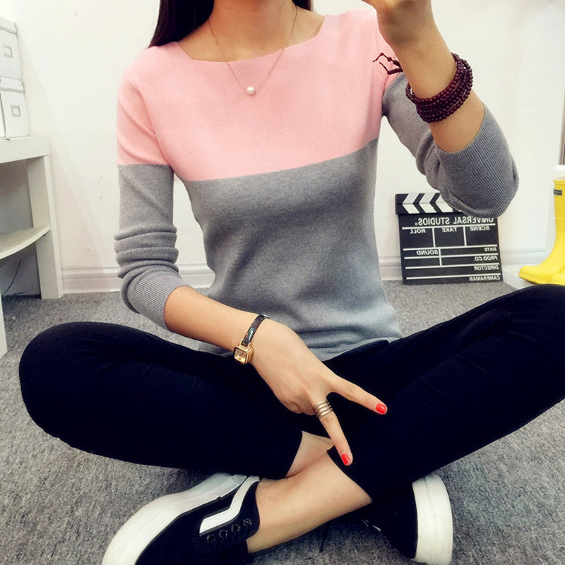 Gros-Date Femmes Printemps Automne Tricoté Bottoming Pull Femmes Split Mode Chandails Et Pulls Femme Pull Femme Top Qualité
