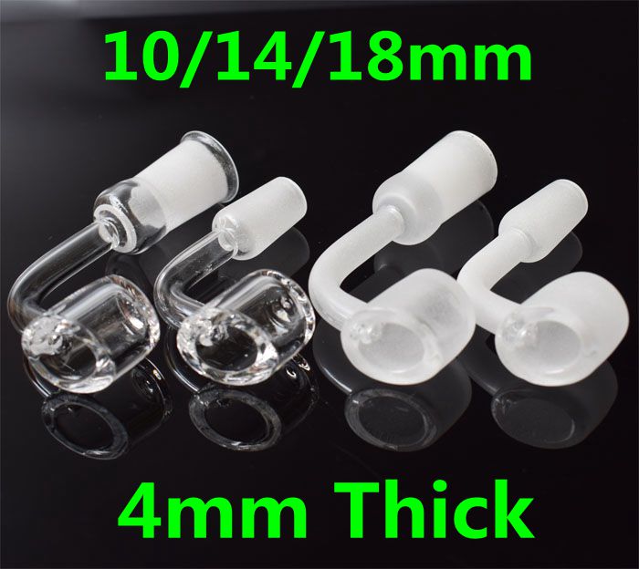

Female Male 10 14 18 mm Quartz Nail 100% Pure 4mm Thick Quartz Banger Nail For Glass Pipes Quartz Domeless Nail