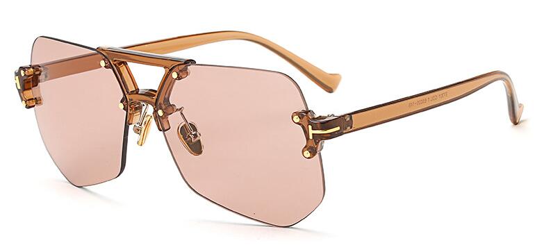 

97301 2017 new transparent fashion sunglasses Don't gauge frameless side hot spring color sunglasses, Black