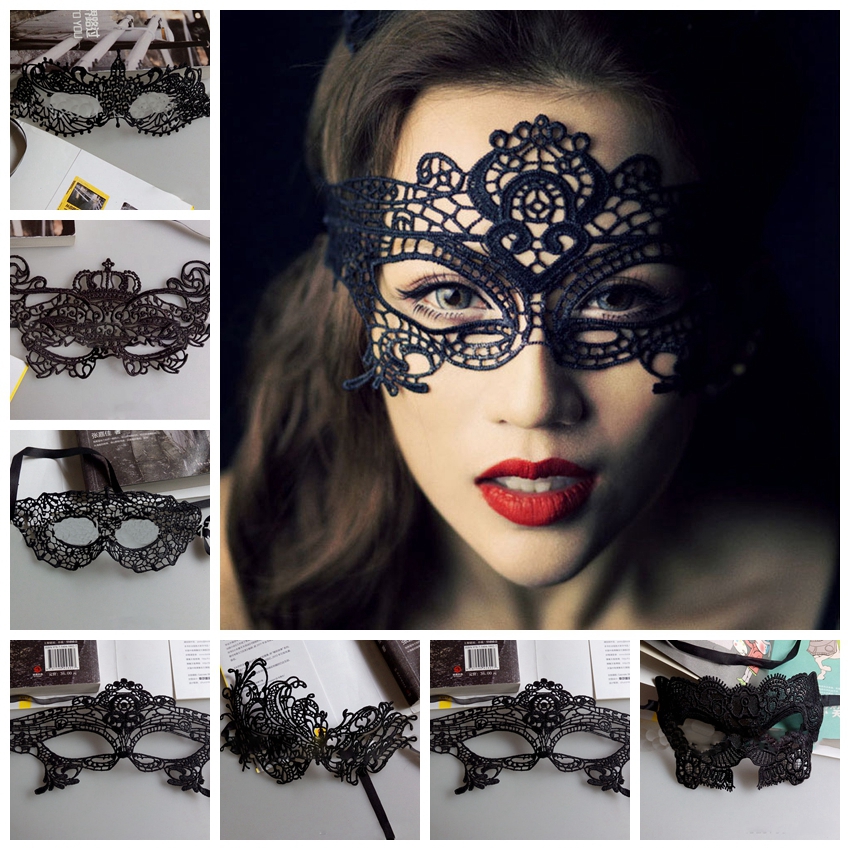 

Mascaras Halloween Props Sexy Lace Party Masquerade Masks Venetian Costume Multi Patterns Black Lace Sexy Masquerade Masks