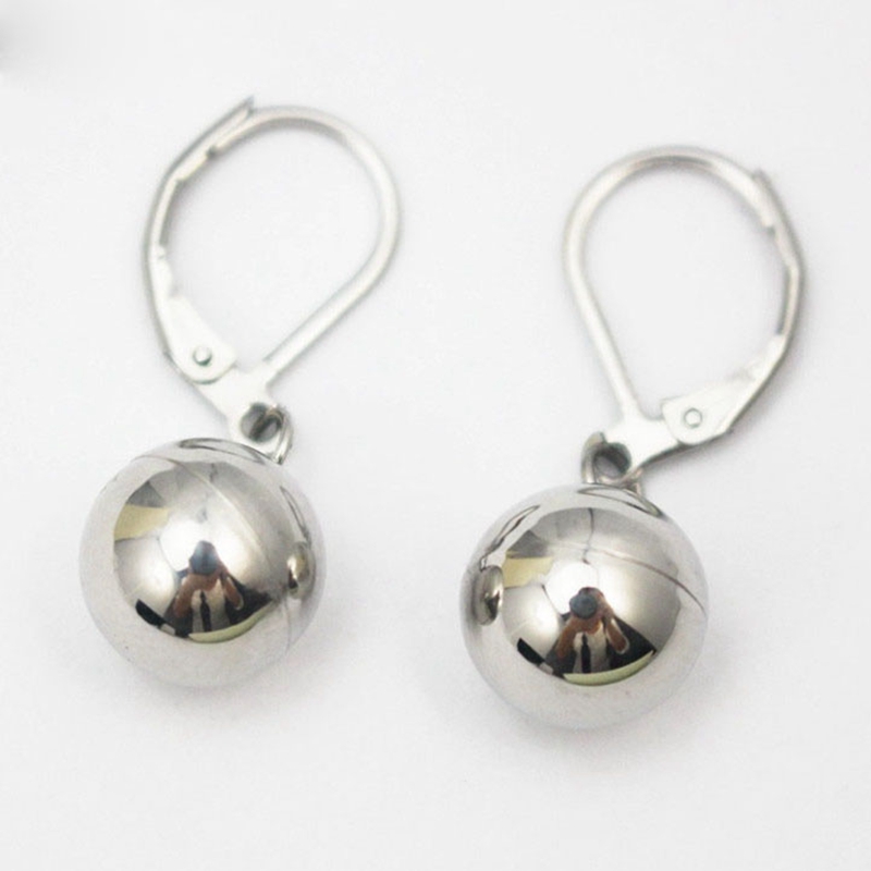 

Trendy shiny women silver clip-on drop ball earring 316L stainless steel metal clip-on earring Dangle Chandelier Earrings Jewelry