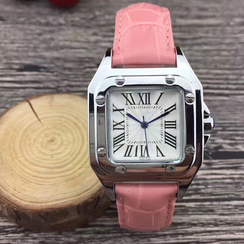 

Fashion women watches 32mm Square dial Leather Strap dress quartz wrist watch for ladies girls female best gift Montre Femme, 1 + logo