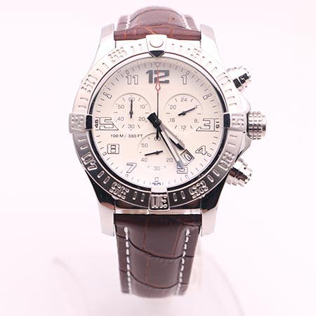 

DHgate selected supplier watches man seawolf chrono white dial brown leather belt watch quartz battery watch mens dress watches, Silver