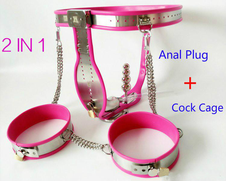 

Newest Arrival Chastity Devices Metal Male Chastity Cage Stainless Steel Belt Slave Bdsm Bondage Fetish Lockable Penis Restraint With Anal Plug