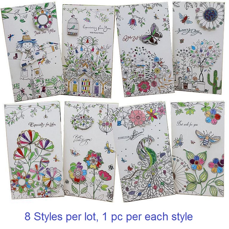 

greeting cards 3d cards wedding cards handmade birthday card Valentine Thanksgiving card sketch greetings card with envelope 8Pc Pack