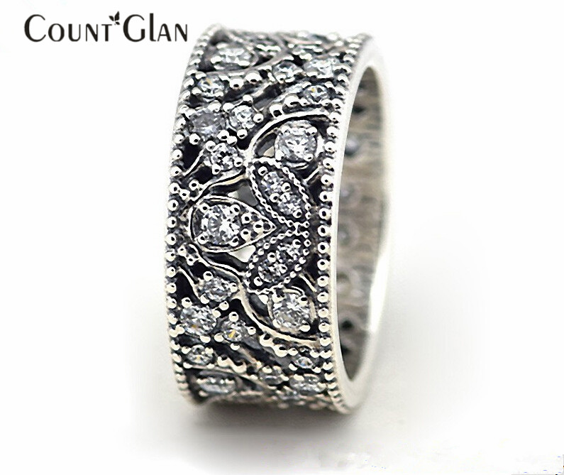 Compatible with European Jewelry Shimmering Leaves Silver Rings With CZ Original 925 Sterling Silver Rings DIY Wholesale-image-395915241