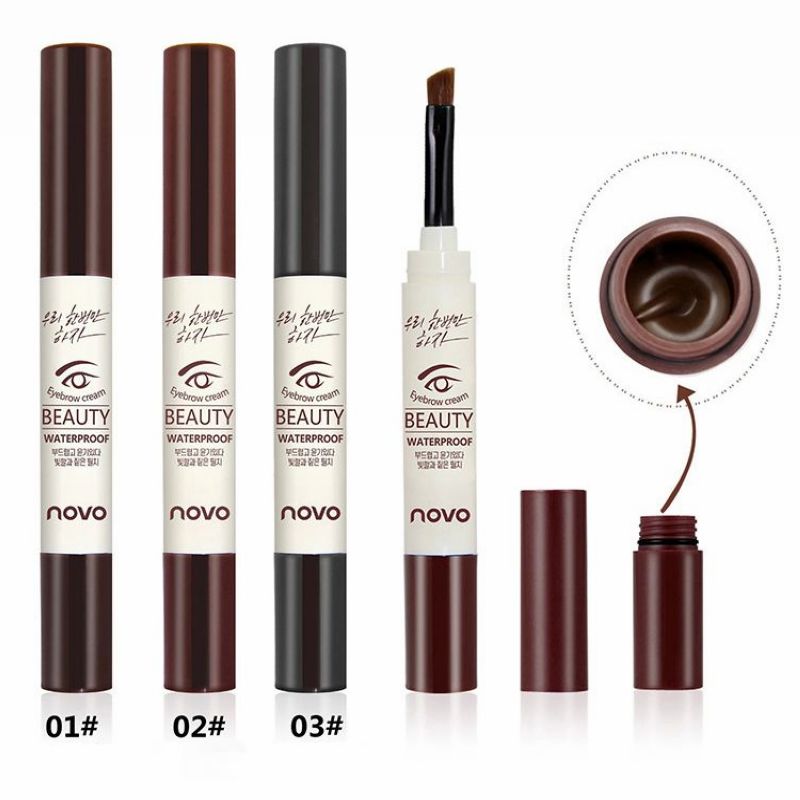 

NOVO beauty eyebrow cream, waterproof eyebrow pencil 3g with 3 different color for beauty eyebrow 100 pcs/lot DHL, 3 colors for option
