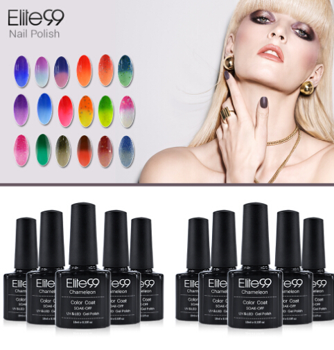 

5 pieces Elite99 Chameleon Temperature Change Color UV Gel Lacquer Professional Beauty Choices Colored Nail Gel Pick One Color from 51, 1lot = 5pieces