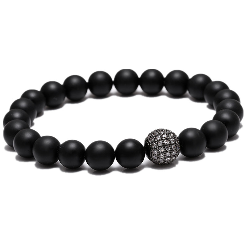 

Men of the Tibetan Buddhist Yoga Lucky Buddha bracelet beads Strand Pave CZ Bracelets Matte Black Stone Gift Valentine's Day Holiday Christmas