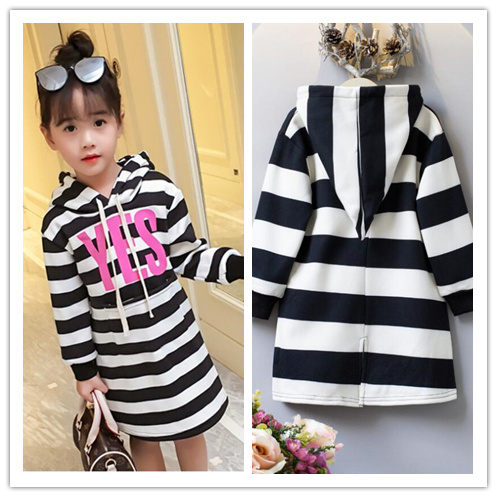 

Girl Striped Long Christmas Hoodies Kids Autumn Winter Fashion Hoody T-shirt Girl Christmas Sweatshirts Clothes Baby Clothing XH 004, As picture