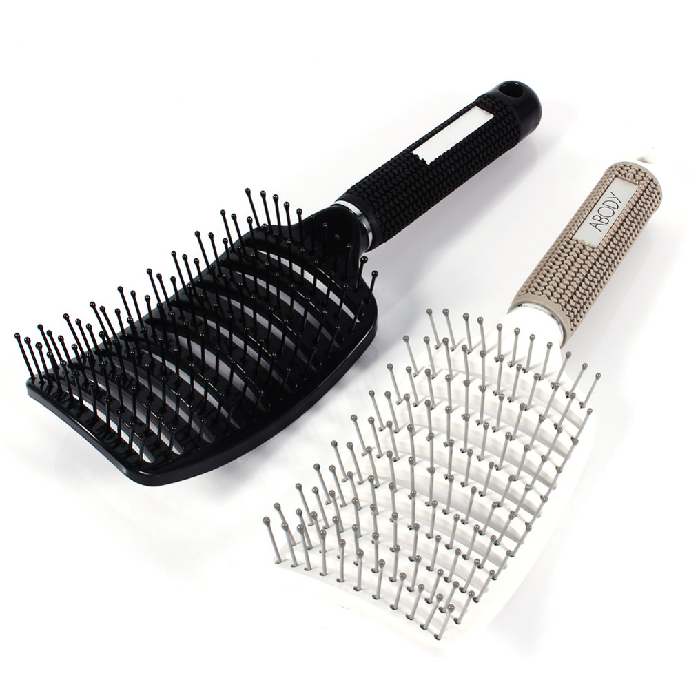 

Wholesale- Bend Hair Comb Brush Anti-static Curved Vent Hair Comb Massager Hairbrush Salon Hairdressing Tool Barber Salon Hair Styling