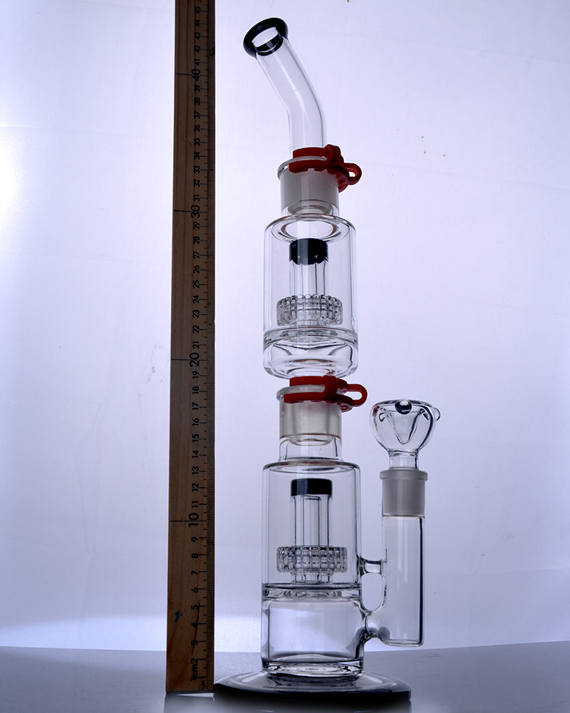 

Build A Bong Black Big Glass Bongs Large Recycler with Matrix Perc Removable Birdcage Oil Rigs with clips