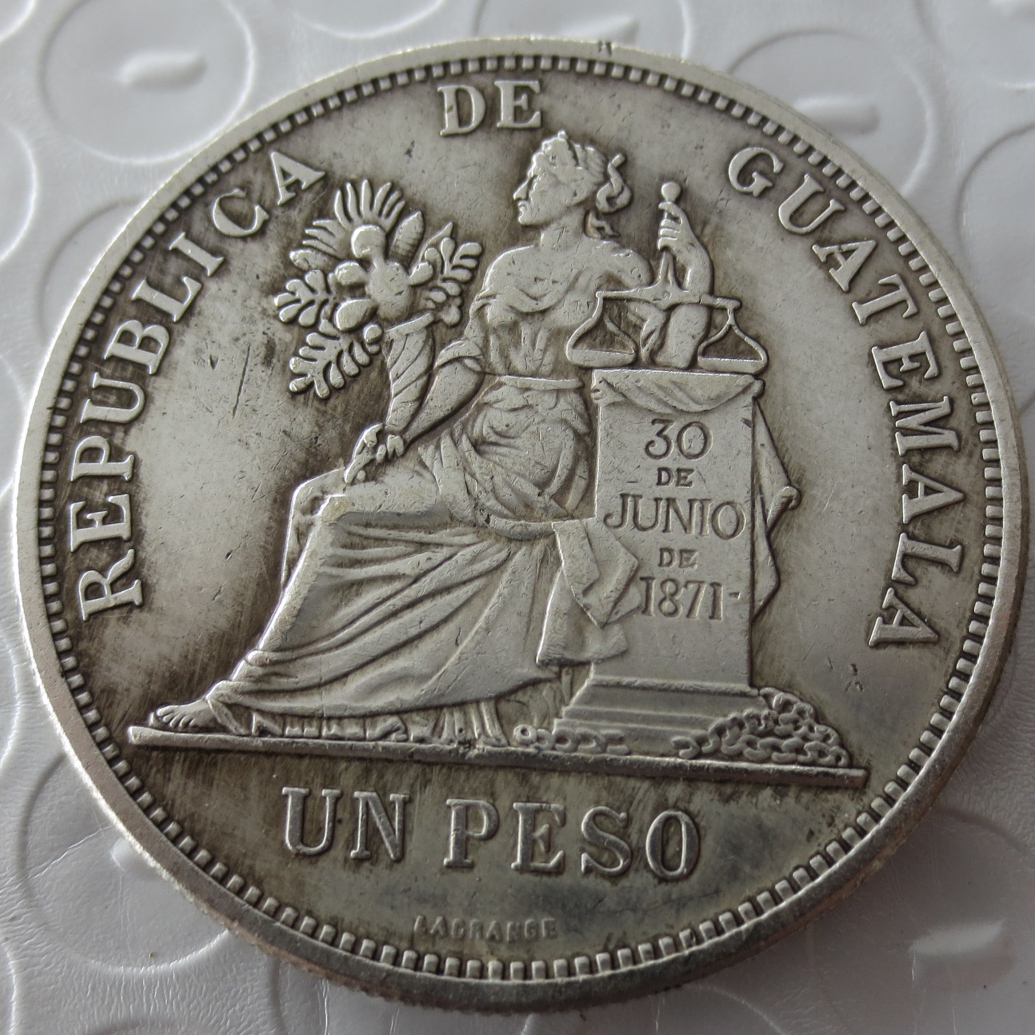 

GUATEMALA 1896 1 PESO Copy Coin High Quality