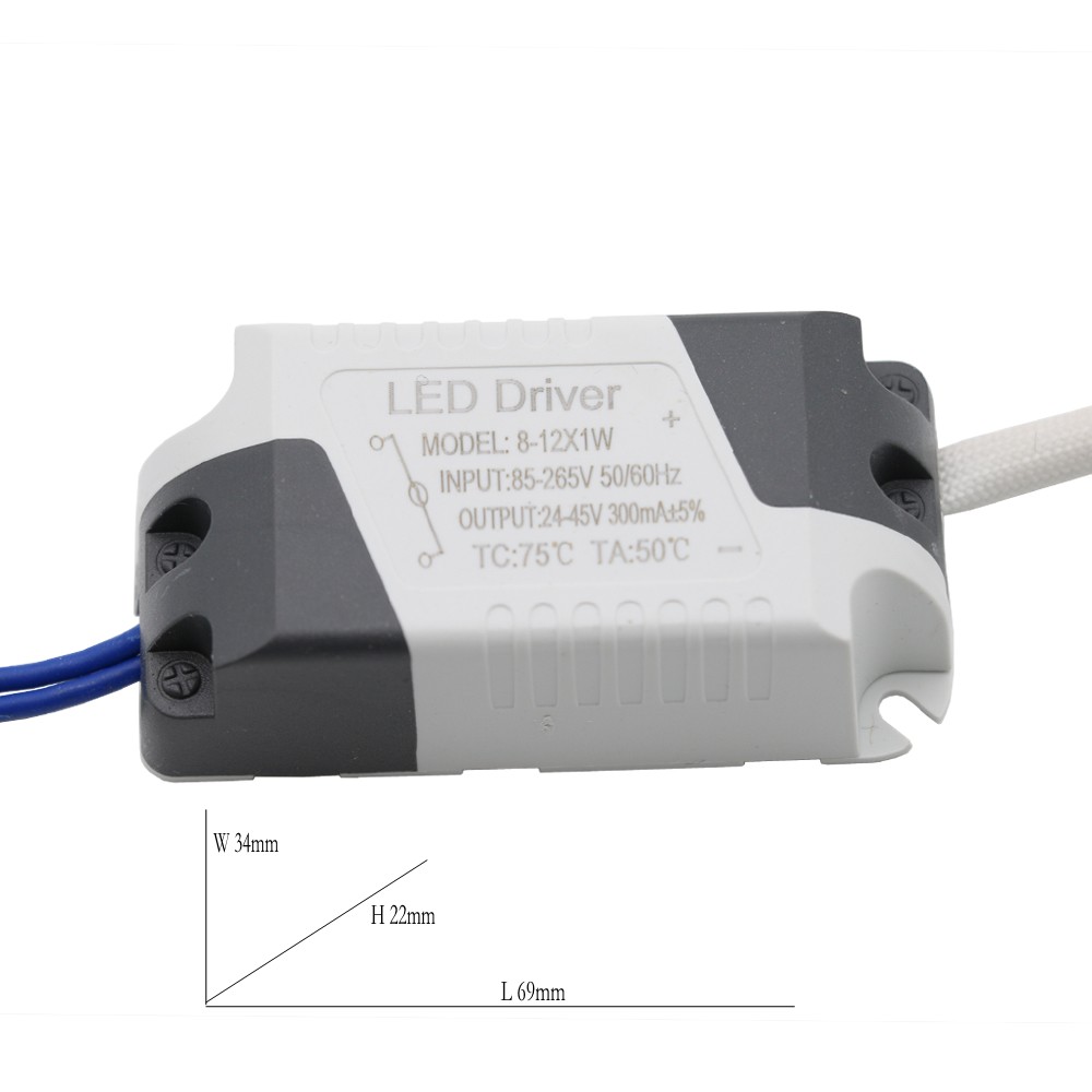 

LED Driver 300mA 8-12W 8W 9W 10W 11W 12W AC 85-265V DC 24-45V Power Supply Lighting Transformers