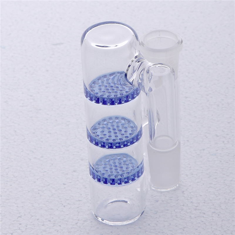 

Ashcatcher Blue 18.8mm Joint With 3 Honeycombs Glass Bongs Glass Water Pipes High Qulity Wholesale