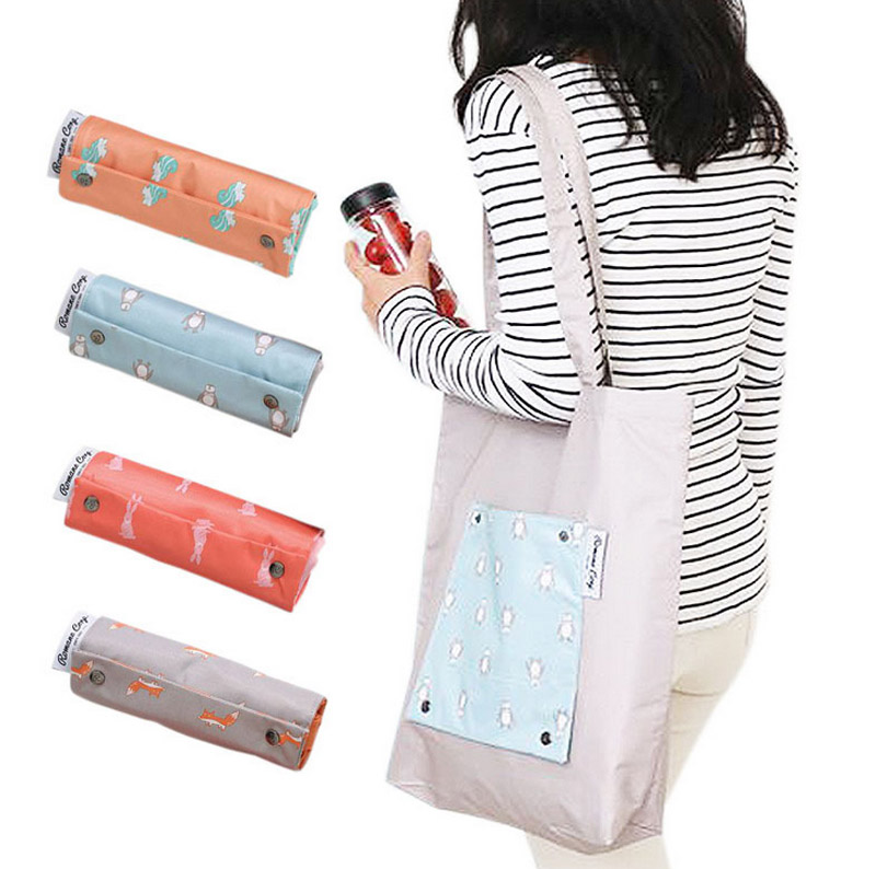 

DHL50pcs Shopping Bags Women Polyester Animal Prints Environmental Protection Tourism Handbag Mix Color, Blue