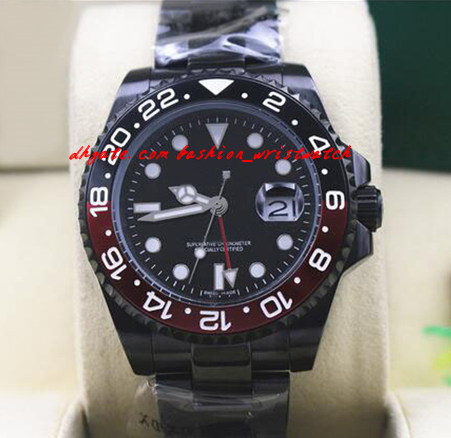 

Fashion Luxury Wristwatch New Style Stainless Steel & With PVD Coating Black/Red 116710 Ceramic Bezel Automatic Mechanical Men Watches