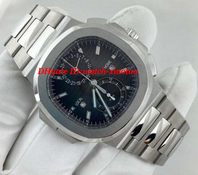 

Luxury Wristwatch Quartz N@utilus 5990/1A Chronograph Travel Time Mens Watch Men's Watches Top Quality, Silver