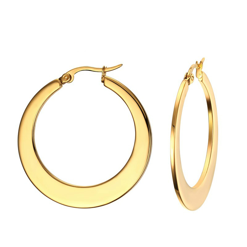 Big Circle Classic Hoop Earrings Gold Plated For Women Party Jewelry Trendy Round Earrings Ronda Grande Pendientes