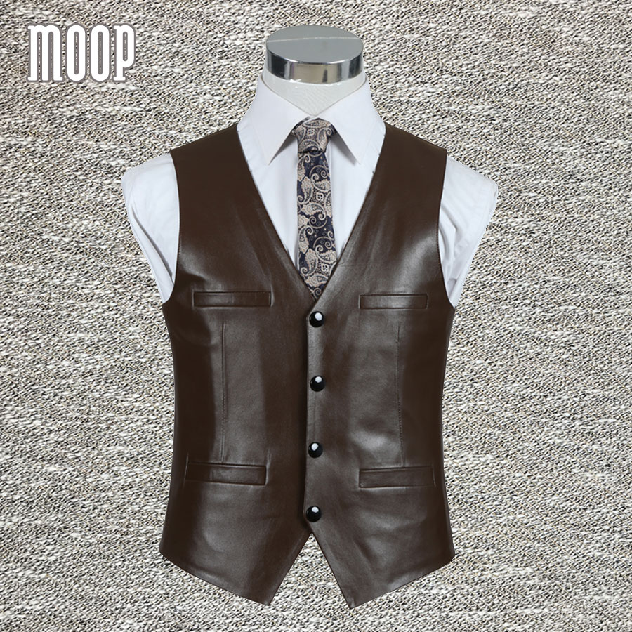 

Wholesale- Black brown genuine leather vest 100%lambskin leather jacket men waistcoat business coat chaleco hombre colete LT705 Free ship, Black per pic