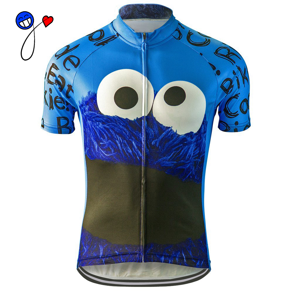 

NEW 2017 cycling jersey Cookie Monster blue bike clothing wear riding MTB road ropa ciclismo cool classic NOWGONOW tour man cool, Black