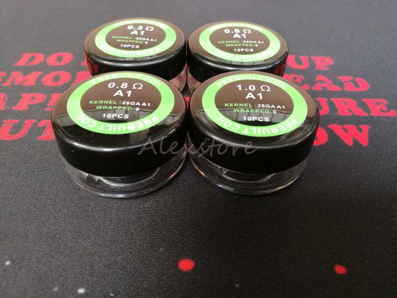 

KanthalA1 Prebuilt Coil A1 Premade Wrap Heating Wires Pre-built Wire 22g 24g 26g 28g Gauge Resistance 10pcs/box for Vape RDA eCig
