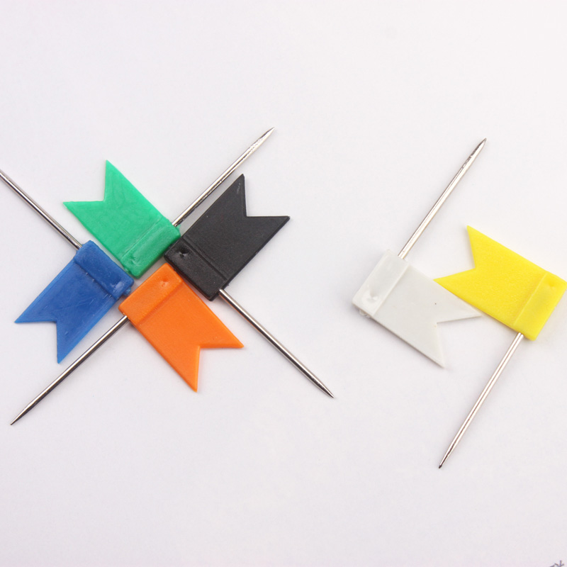 

200 pcs /lot multi-color flag shaped map push pins, flag thumb tacks good for office using free shipping
