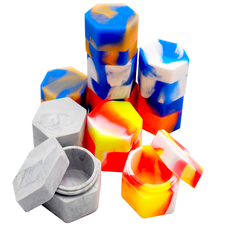 

Silicone Bho Oil Slicks Container 26ml Silicone Jars Dab Wax Container For Oil With Hexagon Shape 2pcs/lot