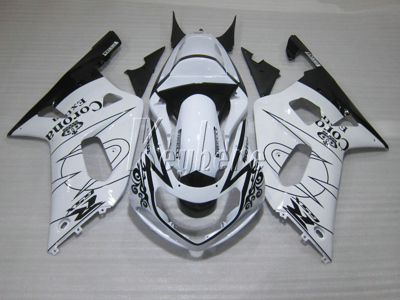 

Motorcycle fairing kit for Suzuki GSXR600 01 02 03 white black fairings set GSXR750 2001 2002 2003 IY02, Same as picture