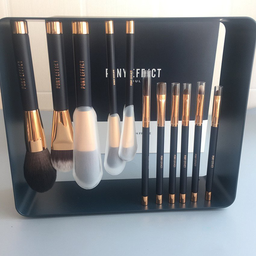 

PONY EFFECT Magnetic Brush set -11pcs brushes & Metal Frame & Plate- High Quality Beauty makeup Blender