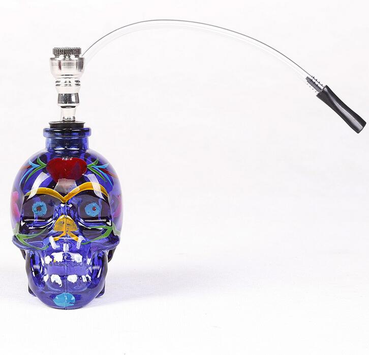 

New Skull colored drawing glass bong fab egg Bongs original Faberge Egg Water pipe recycler bongs oil rig dabs