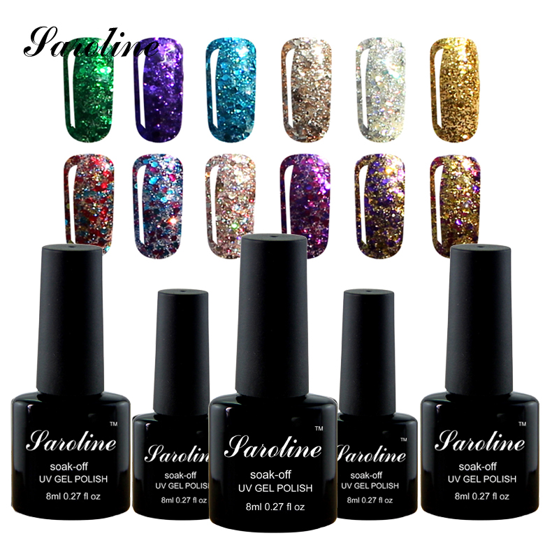 

Wholesale-Saroline Diamond Glitter UV Nail Gel Permanente Vernis a Ongle Nail Gel Faster Primer 8ML Fast Delivery cheap, 8601
