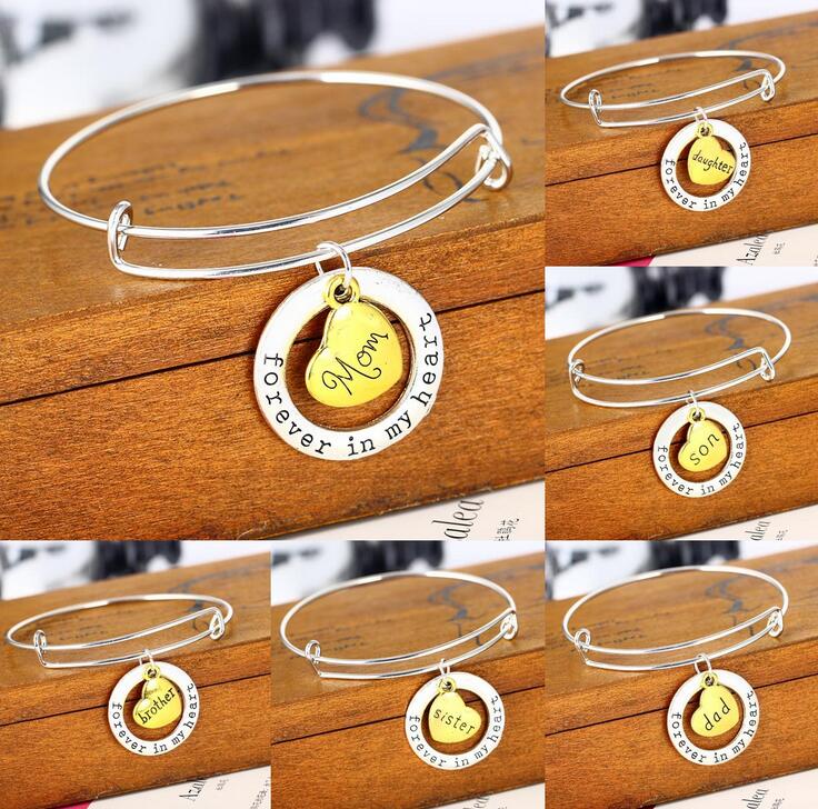 

New arrival Family members mothers mother heart ring bracelet bracelet FB194 mix order 20 pieces a lot Charm Bracelets