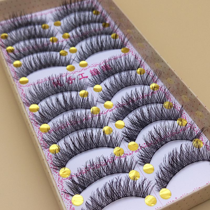 Handmade False Eyelashes Thick Black Cotton Stretch Fake False Eyelash Lashes Makeup Tips Natural Fake Eye Lashes Q3-image-395986468