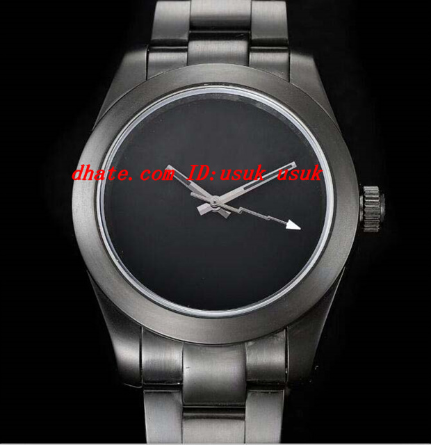 

Luxury Watch Top Quality Mens Stainless Steel 40mm PVD Blank Dial Automatic Mechanical Watch Men Watches, Black