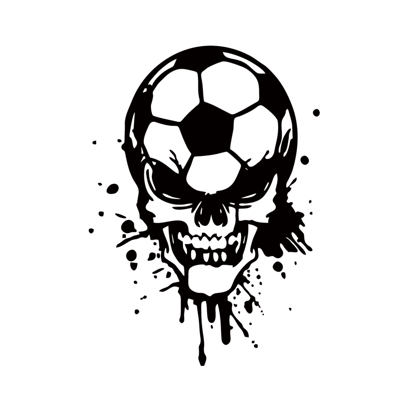 

Cool Graphics Car Stying Soccer Skull Sports Game Football Car Window Vinyl Decal Sticker JDM, Color