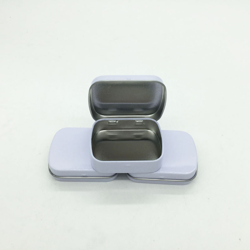 

Free Shipping + Wholesale small size hinge tin box square tin white tin gift box sealing plain wa4079