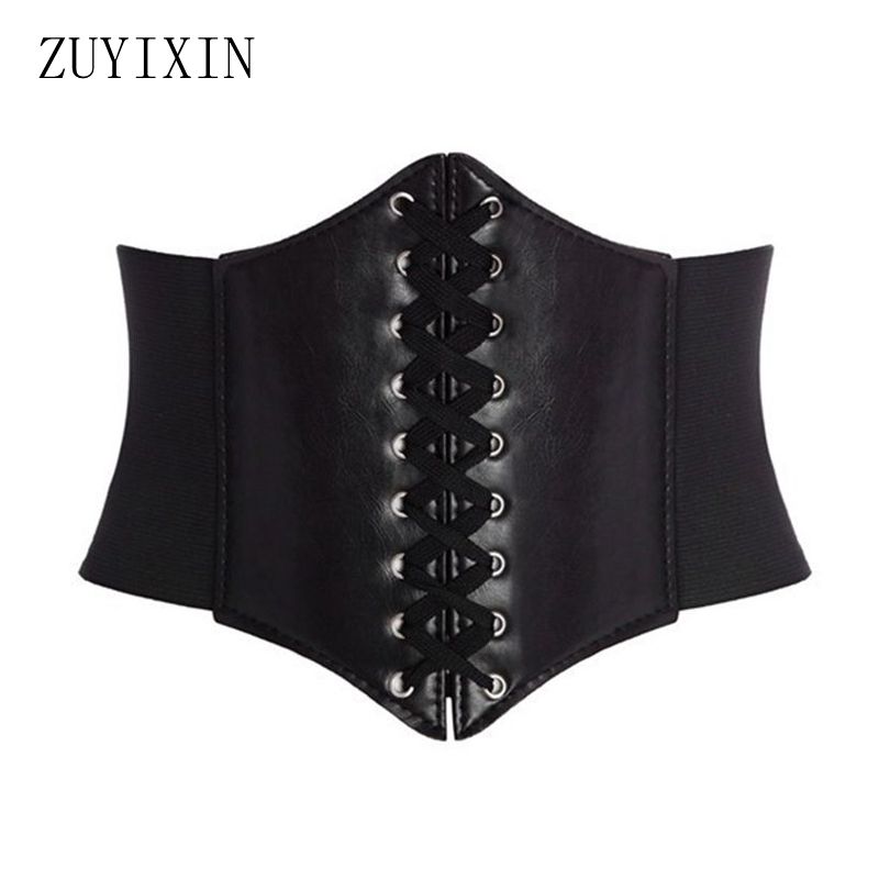 

Wholesale- Zuyixin 2016 New Hot Sexy Lingerie Black Gothic Underbust Cupless Waist Corset Bustier Top Lace Up Waist Belt, Mei red