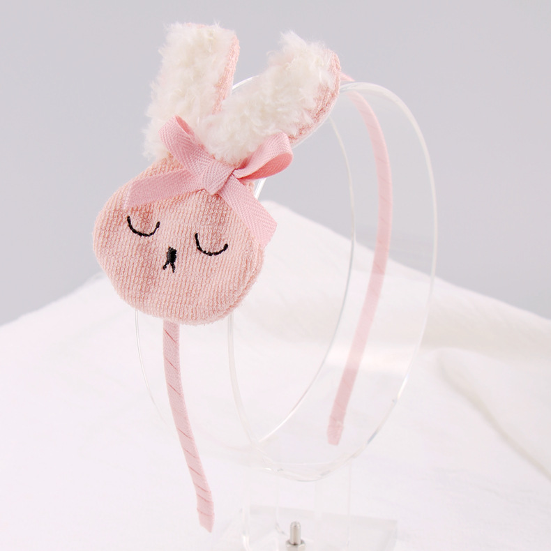 

Wholesale 12pcs Fashion Cute Wollen Animal Hard Hairbands Kawaii Solid Bowknot Rabbit Head Headbands Headware Accessories Hair Stick, Multi-color