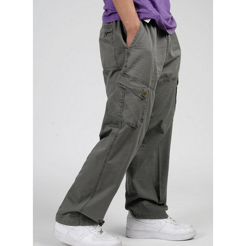 

xl 2xl 3xl 4xl 5xl 6xl mens cargo pants spring male hip hop loose men pants trousers, Khaki