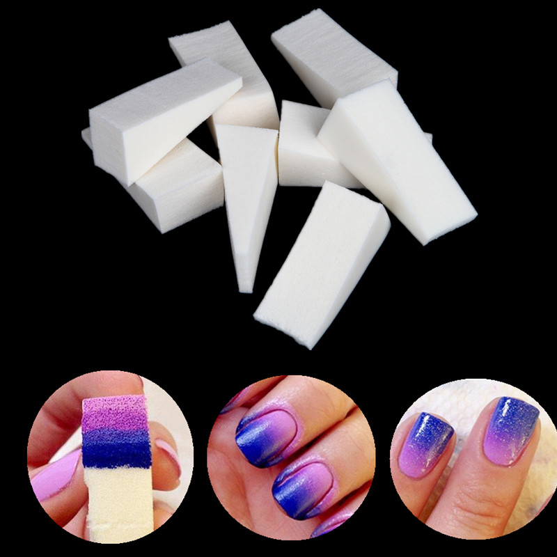 

Wholesale- 24pcs New Woman Salon Nail Sponges Stamp Stamping Polish Transfer Tool DIY for UV Acrylic Colors Gel Manicure Accessory