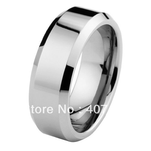 Yizhan Livraison Gratuite Pas Cher Prix USA Brésil Russie Ventes Chaudes 8mm Hign Polonais Biseauté Edge Carbure De Tungstène Anneau Nouvelle Ban
