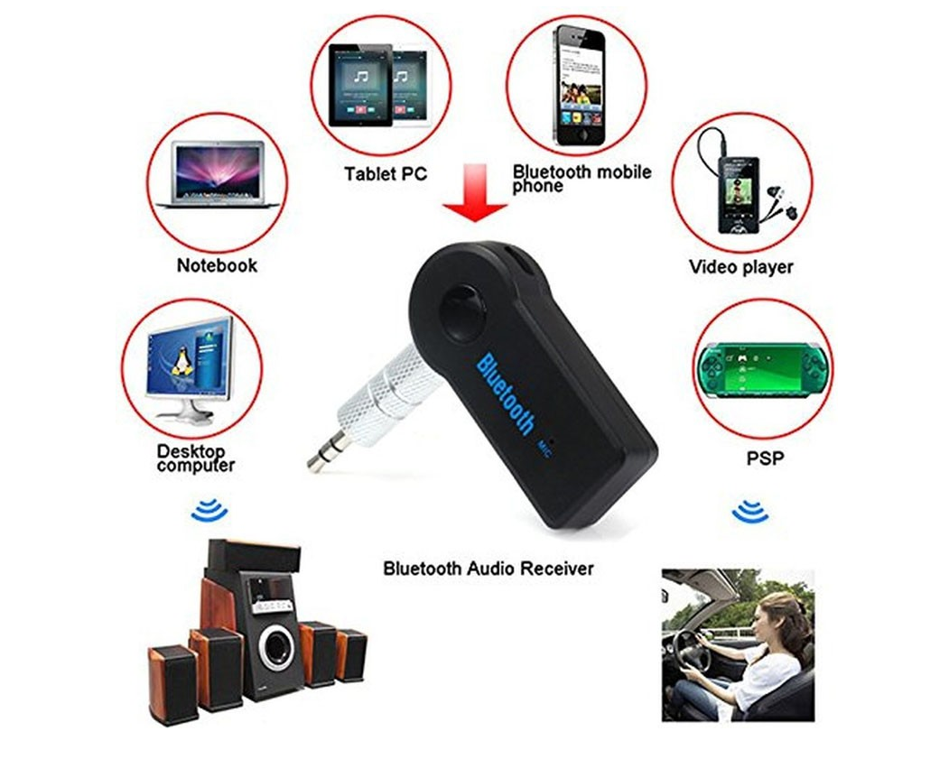 Kit Bluetooth pour voiture AUX 3.5MM Audio Récepteur audio Kit voiture MP3 Bluetooth MIC Adaptateur dongle 3.0 A2DP Mains libres Retail Box POST