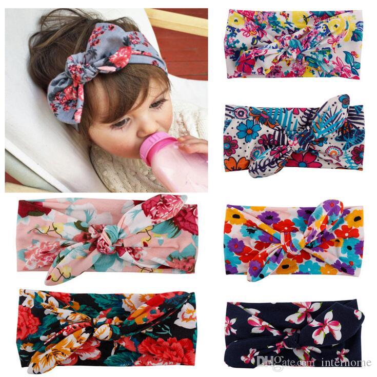 

Baby Headband Bowknot Printed Head Bands Rabbit Ears Infants Floral Hair Bands Kids Headwraps Children Bandanas Baby Hair Accessories H274, Remark your colors